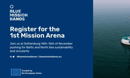 Banner for Blue Mission BANOS event in Gothenburg, Sweden