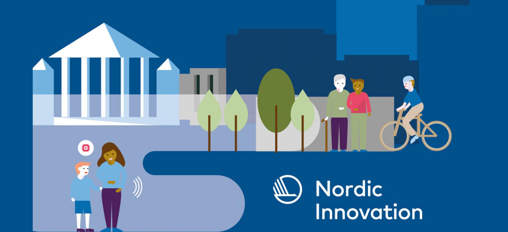 Animated illustration of people in a city.