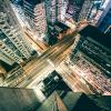bird perspective picture of streets of Hong Kong