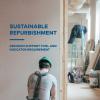 Sustainable Refurbishment frontpage showing a carpenter at a construction site.